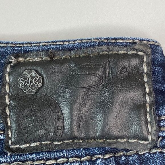 Silver Suki Surplus Jeans Flap Pocket Bootcut Women Sz 30 Mid Rise Embroidered - Picture 9 of 14